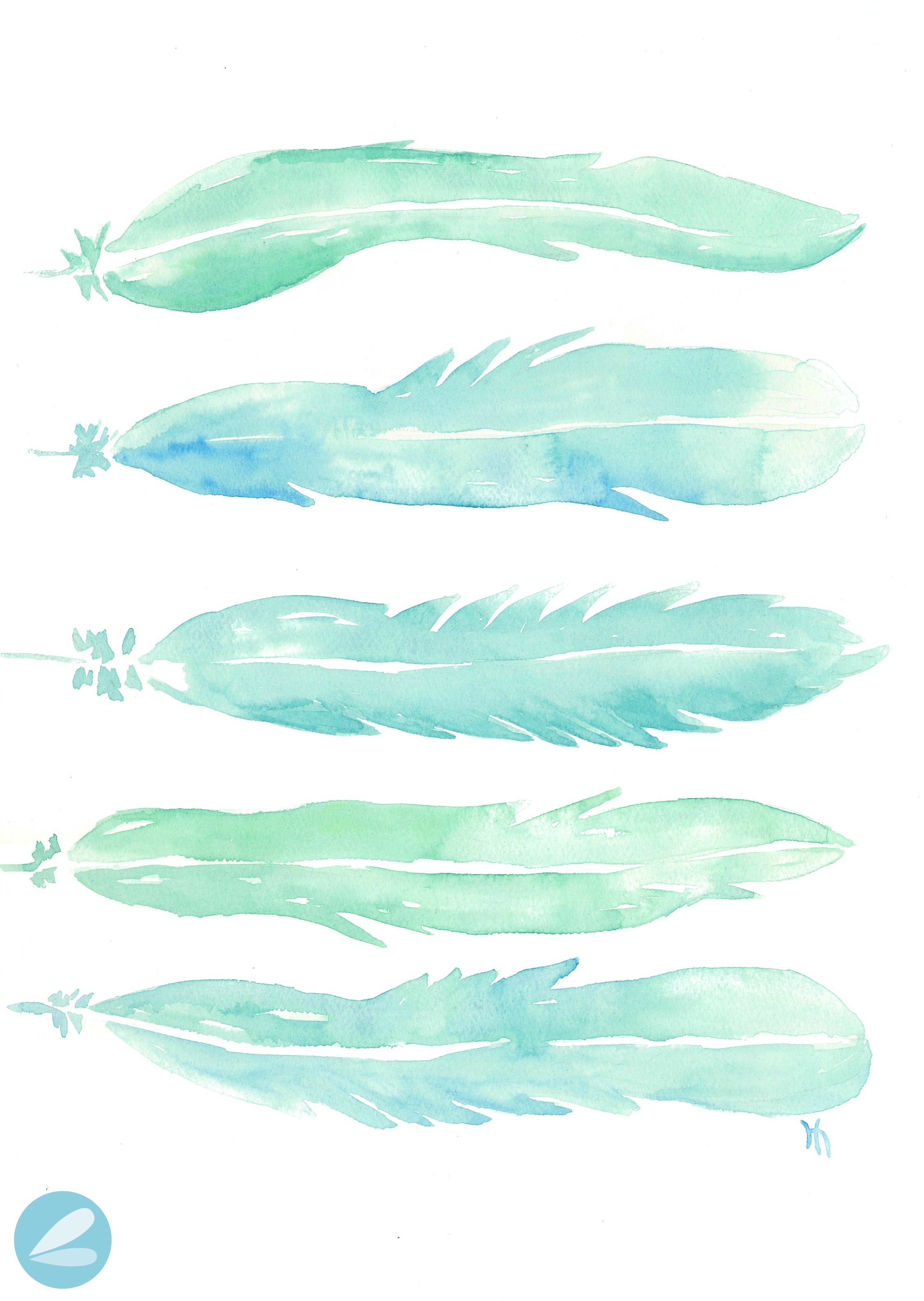 Watercolor Feathers Printable » Dragonfly Designs